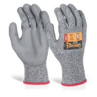 Beeswift Glovezilla PU Palm Coated Gloves 1 Pair Grey M