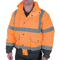 Beeswift Two Tone High Visibility Constructor Bomber Jacket Orange/Navy Blue S CBJTTORNS