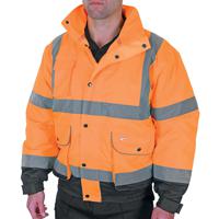 Beeswift Two Tone High Visibility Constructor Bomber Jacket Orange/Navy Blue M CBJTTORNM