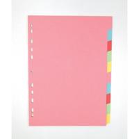 Elba-10 Part Card Divider Recycled Manilla A4 Assorted 400007246
