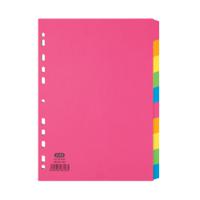 Elba 10-Part Manilla Bright Dividers 160gsm A4 Assorted 400008300