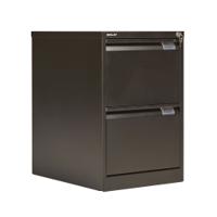 Bisley 2 Drawer Filing Cabinet Lockable 470x622x711mm Black BS2E BLACK