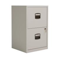 Bisley 2 Drawer Home Filing Cabinet A4 413x400x672mm Goose Grey PFA2-87