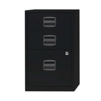 Bisley 3 Drawer Home Filing Cabinet A4 413x400x672mm Black PFA3-93