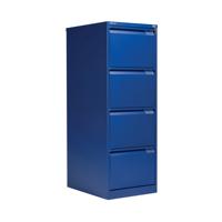 Bisley 4 Drawer Filing Cabinet Lockable 470x622x1321mm Blue BS4E/BLUE