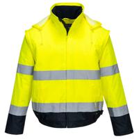 Portwest Hi Vis 2-in-1 Contrast Essential Lite Bomber Jacket L Yellow/Navy