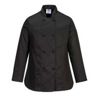Portwest Rachel Womens Chefs Jacket L/S L Blk