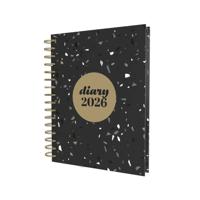 Collins Day To Page Diary Scandi Terrazzo Design Black A5 2026 E-PW51.BLTZ-26