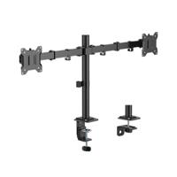Post Mounted Economy Articulating Monitor Arm - Dual - Black