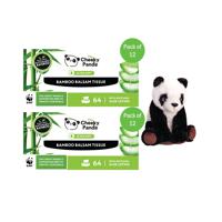 Cheeky Panda Bamboo Balsam Tissues 64 Wipes Pack of 12 Buy 2 Get FOC Panda