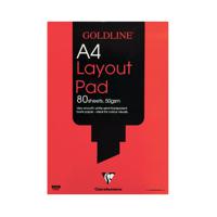 Clairefontaine Goldline Layout Pad 80 Sheets 50gsm A4 White GPL1A4