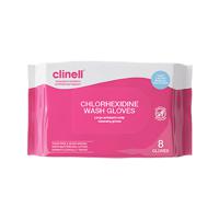 Clinell Chlorhexidine Wash Gloves (Pack of 8) CHGWGL8