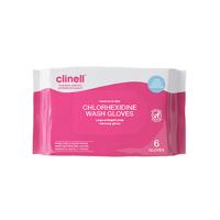 Clinell Chlorhexidine Wash Gloves Fragrance Free (Pack of 6) CHGWGL6FF
