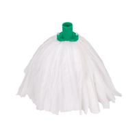 2Work Big White T1D Socket Mop x10 Green Pack of 10 105514GREEN