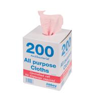 Anti-bacterial Cloths on a Roll 220x370mm Red (Pack of 200) 100247