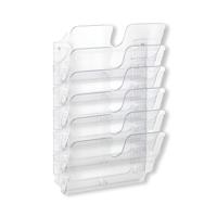 Durable Flexiplus Wall Mounted Landscape Literature Holder A4 Clear (Pack of 6) 1700014401
