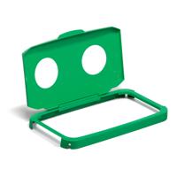 Durable 60L Hinged Bin Lid Green Two Holes For Cans/Bottles Durabin 1800501020