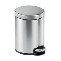 Durable Stainless Steel Pedal Bin Round 5 Litre Silver 340023