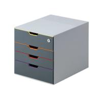 Durable VARICOLOR SAFE 4 Drawer Lockable GDPR Colour Coded Desktop Storage A4+ 760627