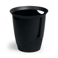 Durable Waste Basket Eco 80 Per Cent Recycled Plastic Bin 16 Litre Black 1701710060