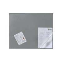 Durable Desk Mat with Clear Overlay 650 x 520mm Grey 720310