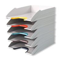 Durable Varicolor Mix Eco Stackable Letter Trays A4+ Grey (Pack of 5) 770427