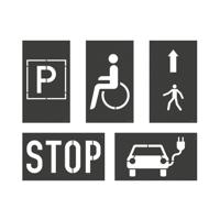 Durable Duraline Floor Marking Stencil Set Parking Instructions 114700