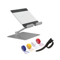 Durable Adjustable Tablet Stand Rise Silver + FOC Cable Ties