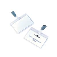 Durable Self Laminating Name Badge with Clip 54x90mm Clear (Pack of 25) 8149/19