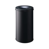 Durable Fire Extinguishing Metal Waste Bin TUV Certified 60L Black 330701