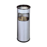 Durable Waste Bin 17 Litre Round With Ashtray Silver 333023