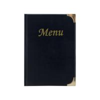 Securit Basic Range Menu Book Cover with 4 Fixed Double-sided A5 Inserts Black MC-BRA5-BL