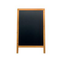 Securit Duplo Double-sided Pavement Chalkboard with Lacquered Teak Frame 570x68x895mm SBDW-TE-85