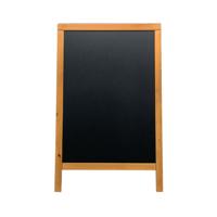 Deflecto Double Sided Pavement A Frame Chalkboard 850x545x440mm Teak PACB-85-TE