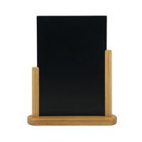 Deflecto Double Sided Large Countertop Chalkboard Information Display Teak TCB-LG-TE