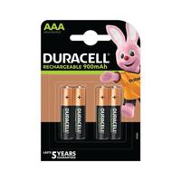 Duracell AAA Rechargeable Batteries 900mAh Pack of 4 5000394203822