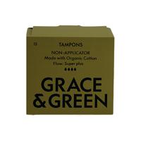 Grace and Green Organic Cotton Non Applicator Tampons Super+ (Pack of 15) GGOTSP003