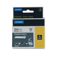 Dymo 18489 Rhino Nylon Tape 19mm x 3.5m Black on White S0718120