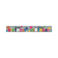 Eurowrap Happy Birthday Foil Party Banner Pack of 6 6837-NHBTC