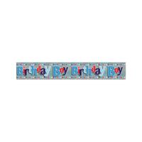 Eurowrap Happy Birthday Boy Foil Party Banner Pack of 6 6837-NHBBC