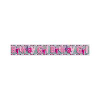 Eurowrap Happy Birthday Girl Foil Party Banner Pack of 6 6837-NHBGC
