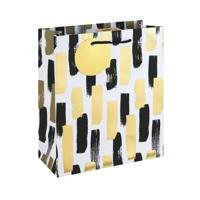 Mono Paint Strokes Gift Bag Large White Pack of 12 37010-2C