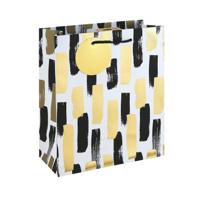 Mono Paint Strokes Gift Bag Medium White Pack of 12 37010-3C