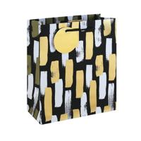 Mono Paint Strokes Gift Bag Medium Black Pack of 12 37013-3C