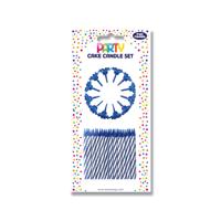 Eurowrap Cake Candle Set Blue Pack of 6 12627-BCC
