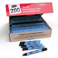 Show-me Drywipe Marker Fine Tip Slim Barrel Black (Pack of 200) FP200