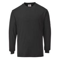 Portwest Flame Resistant Anti-Static Long Sleeve T-Shirt L Blk