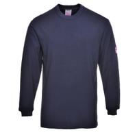Portwest Flame Resistant Anti-Static Long Sleeve T-Shirt S Navy