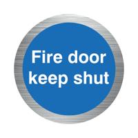 5 Star Fire Door Keep Shut Sign SAVE Vinyl 76mm Diameter VMO14BSSAV76