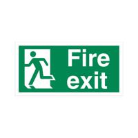 5 Star Fire Exit Running Man Left Sign Vinyl 150x300mm VSP319BSAV3015